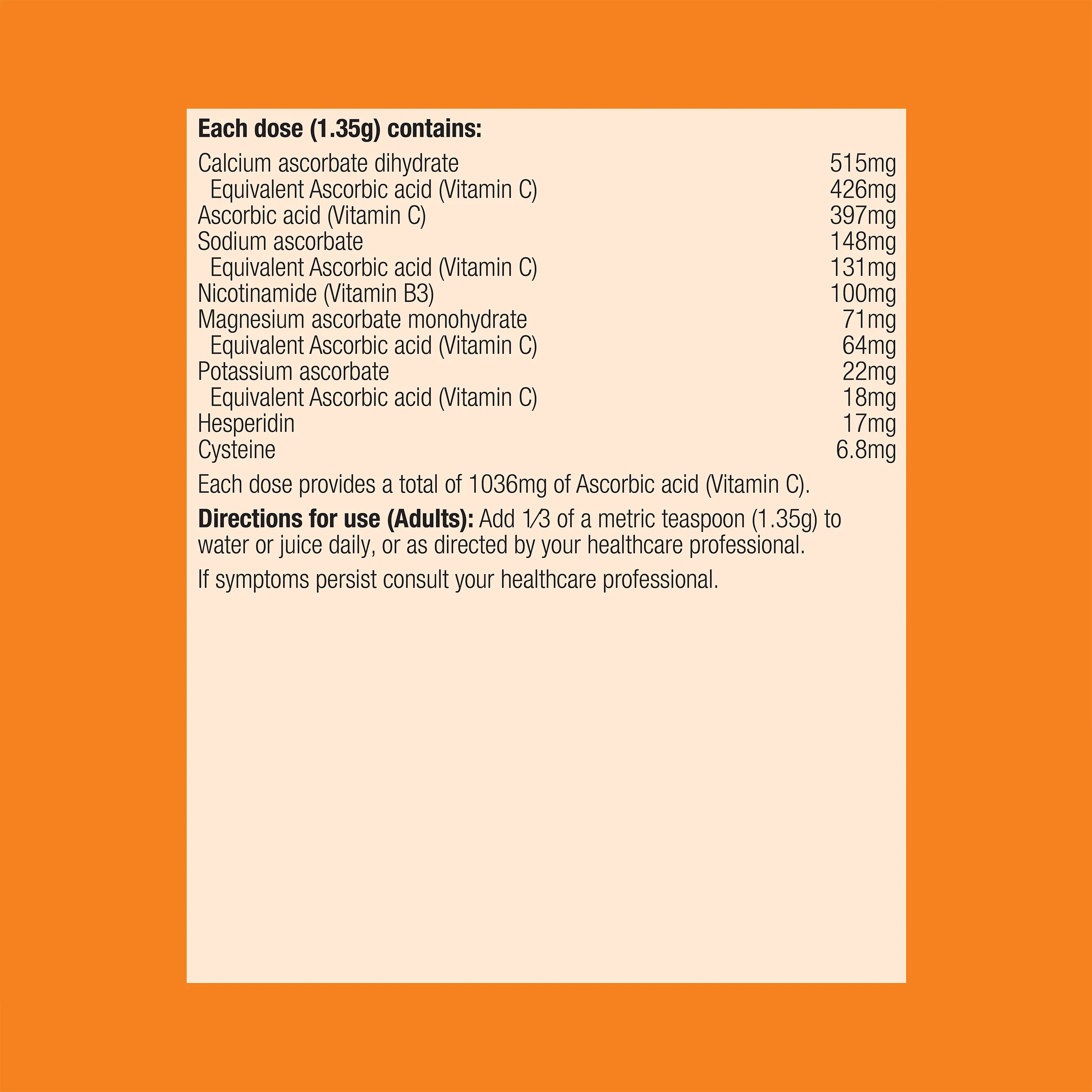 C-Ultrascorb II Orange 250g Powder - Image 2
