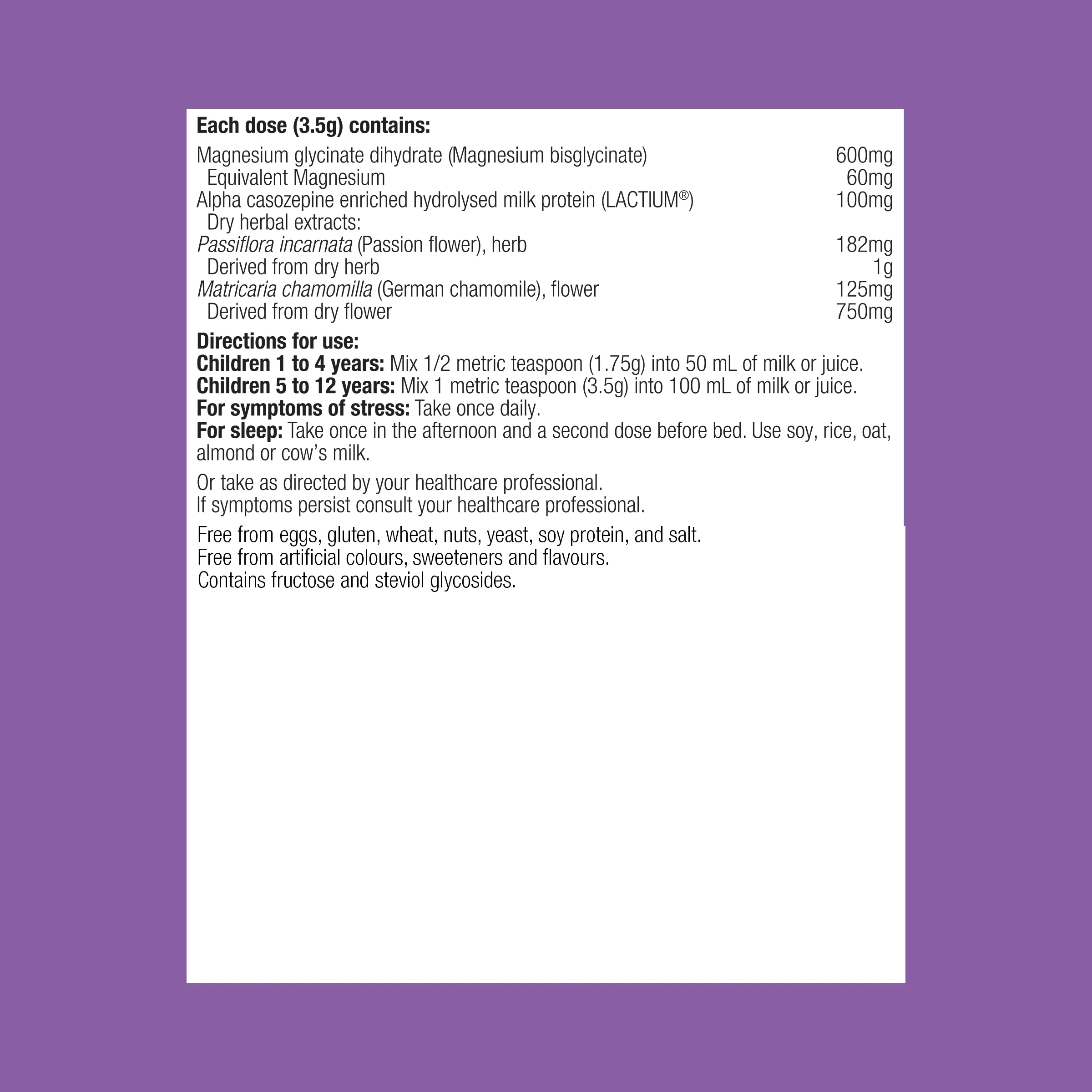 Calm Care for Kids Banana 120g Powder - Image 3