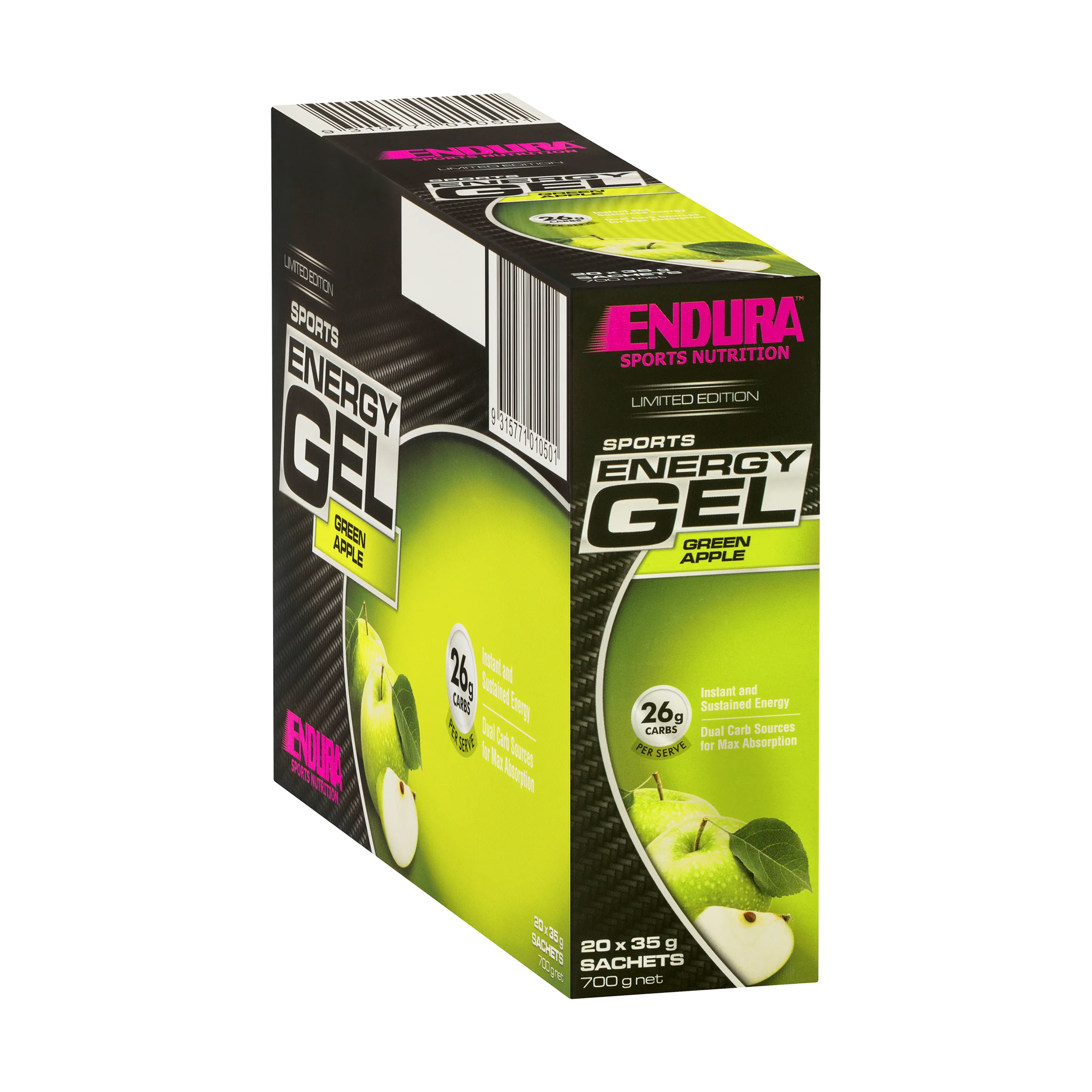 Sports Energy Gel Green Apple 35g Gel (20 Pack) - Image 2