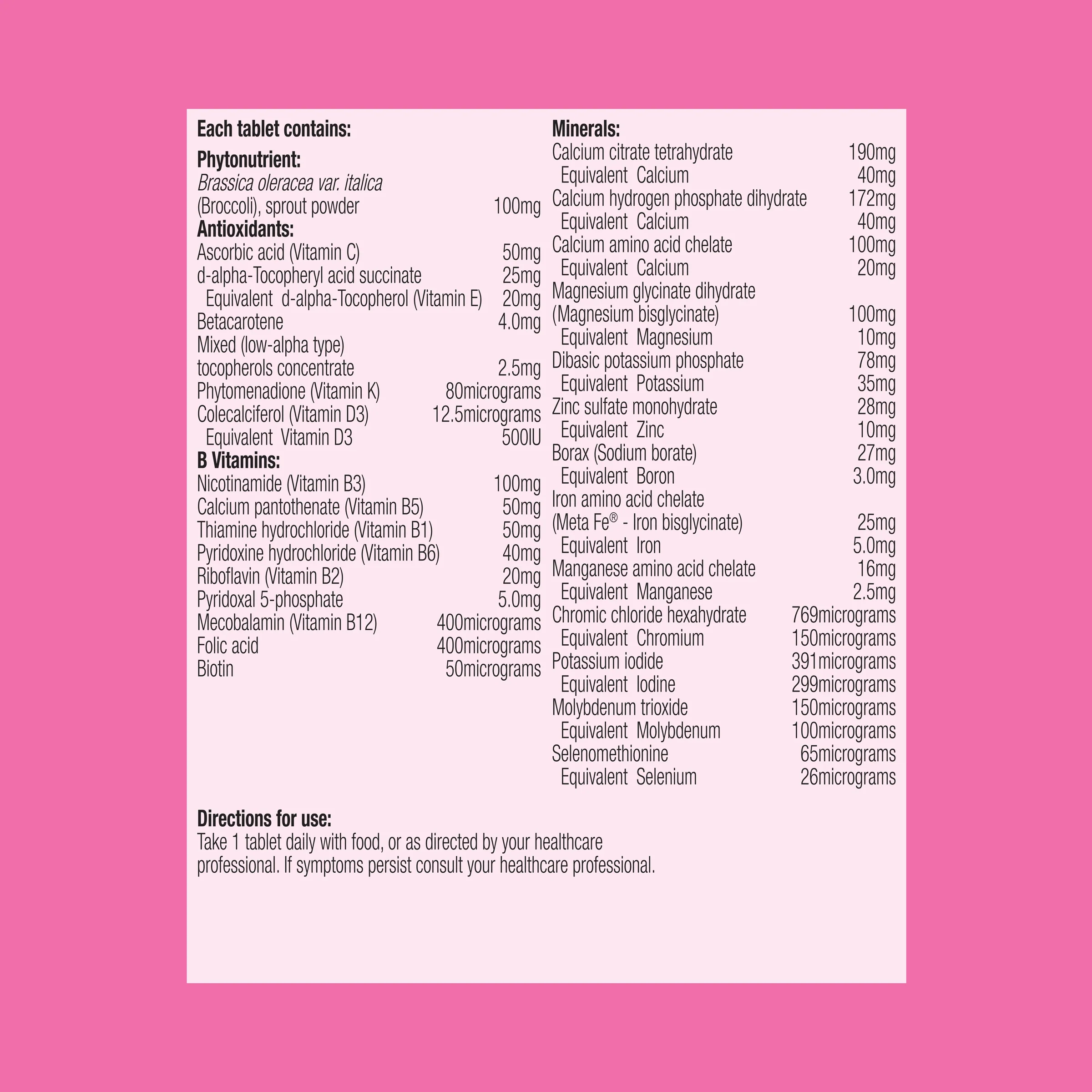 Femme Essentials Multivitamin & Mineral 120 Tablets - Image 4