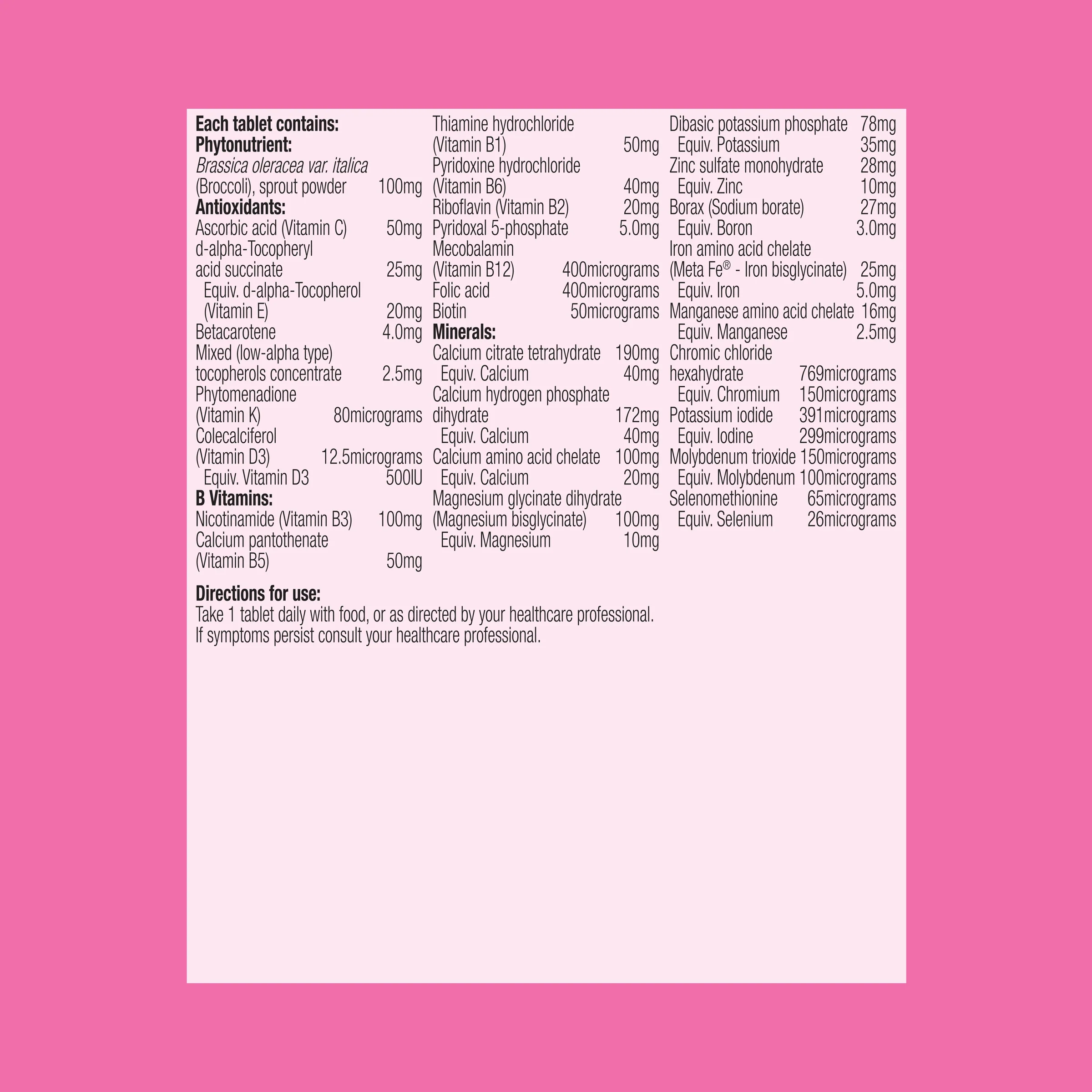 Femme Essentials Multivitamin & Mineral 60 Tablets - Image 5