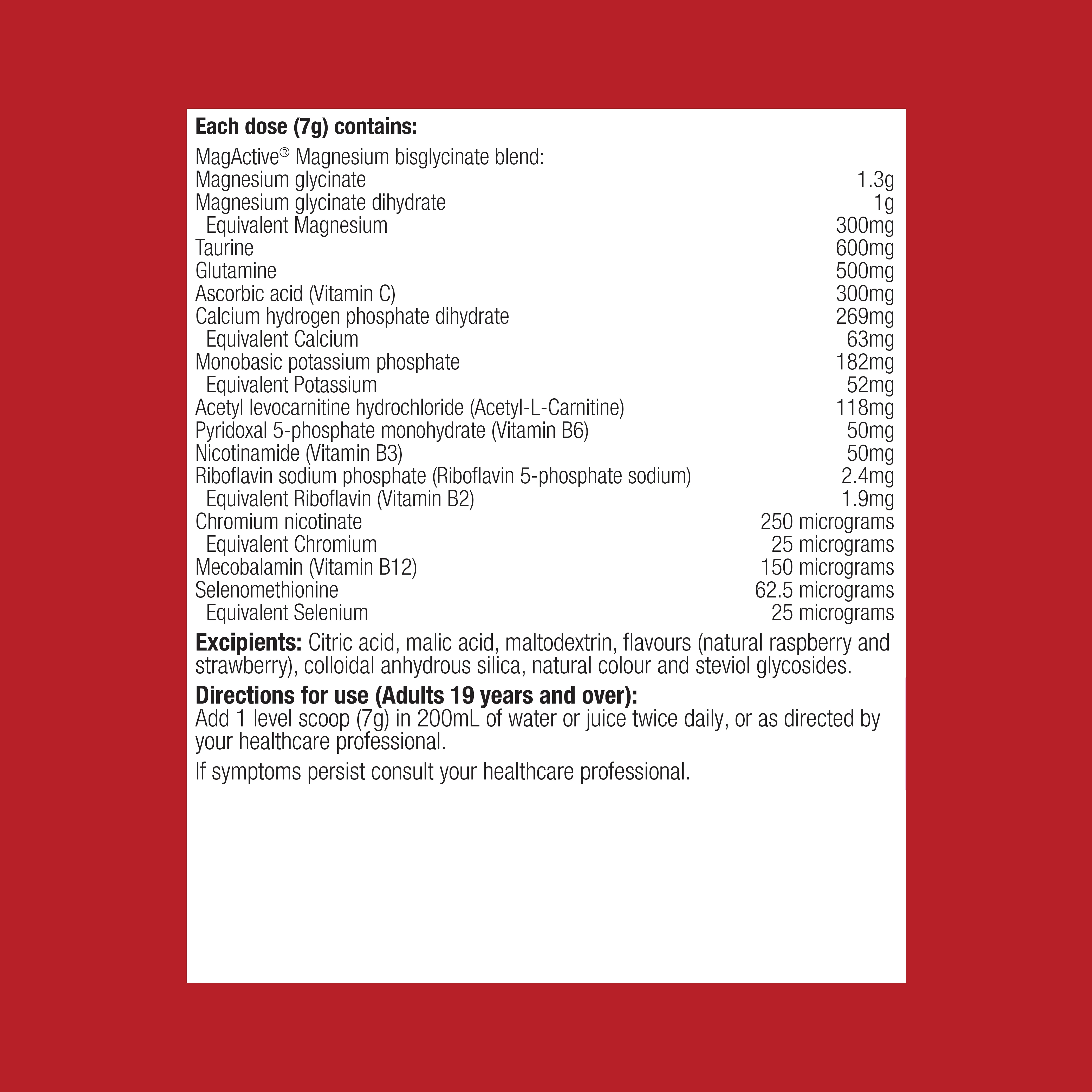 MagActive Muscle Raspberry Magnesium Powder 210g - Image 3