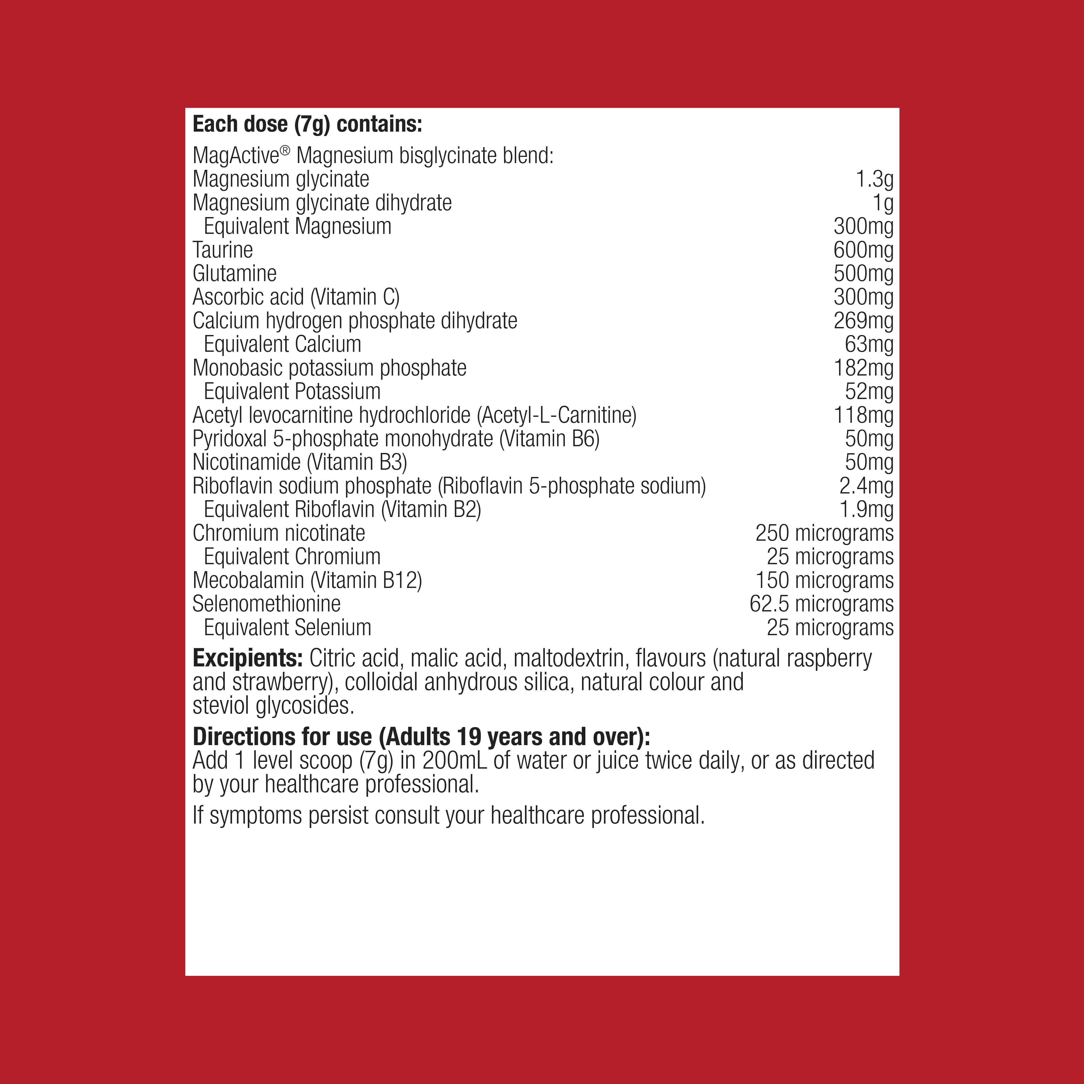 MagActive Muscle Raspberry Magnesium Powder 420g - Image 3