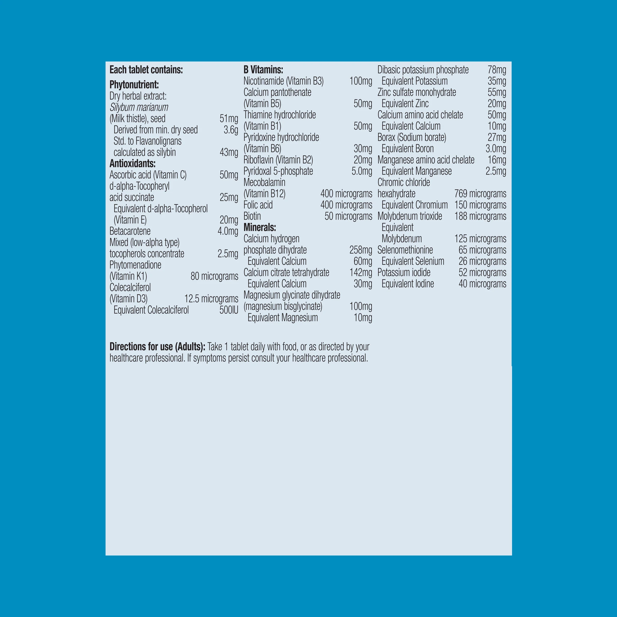 Male Essentials Multivitamin & Mineral 120 Tablets - Image 4