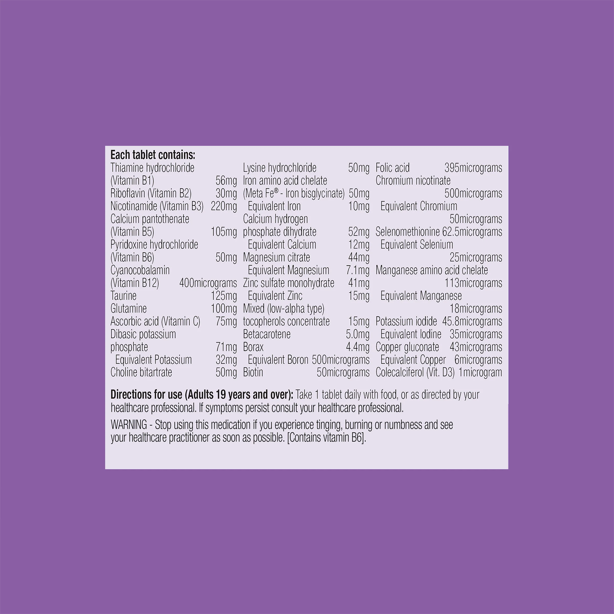 Meta B Complex 50 Tablets 2-Pack - Image 2