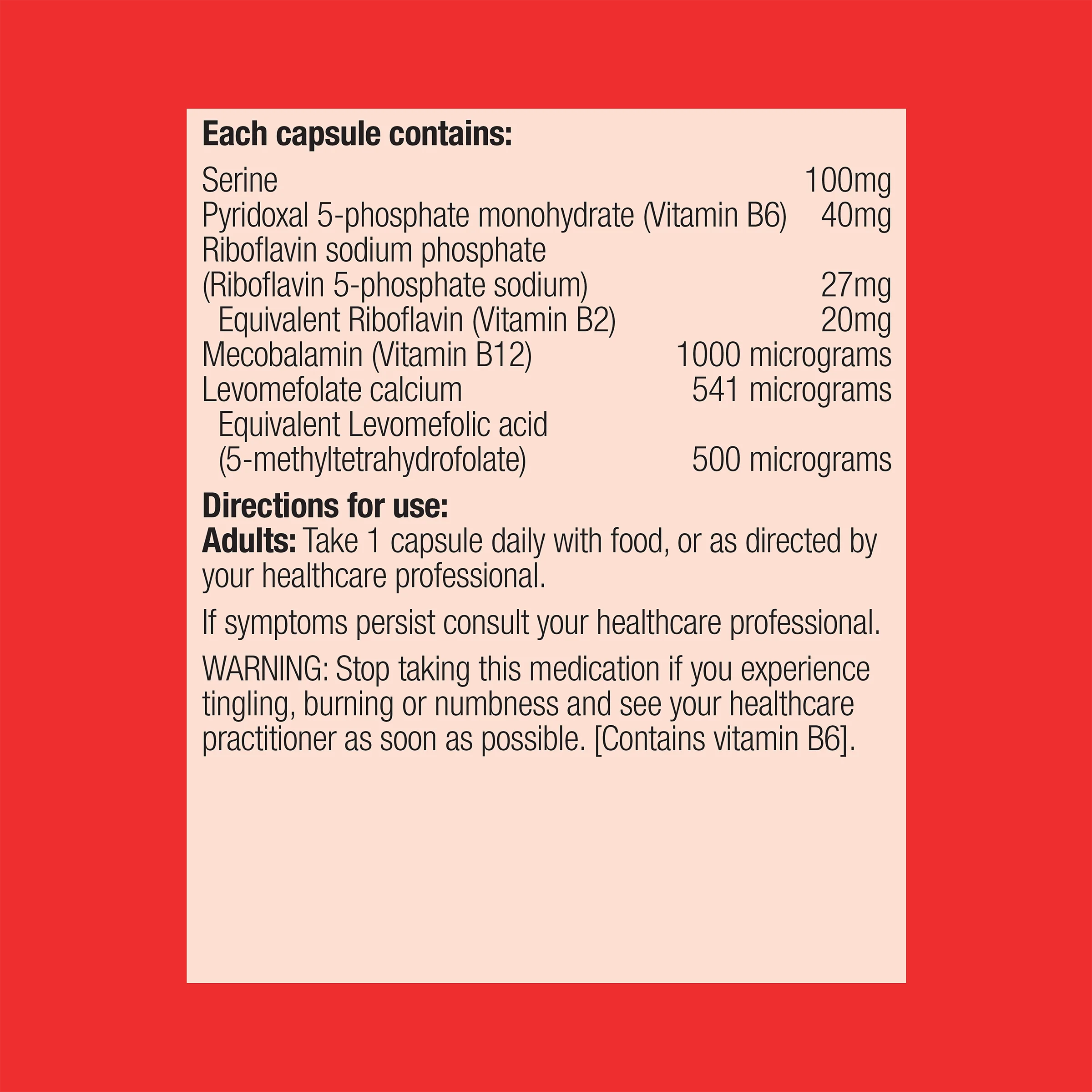 Metagen Activated B's & Folate 60 Capsules - Image 3