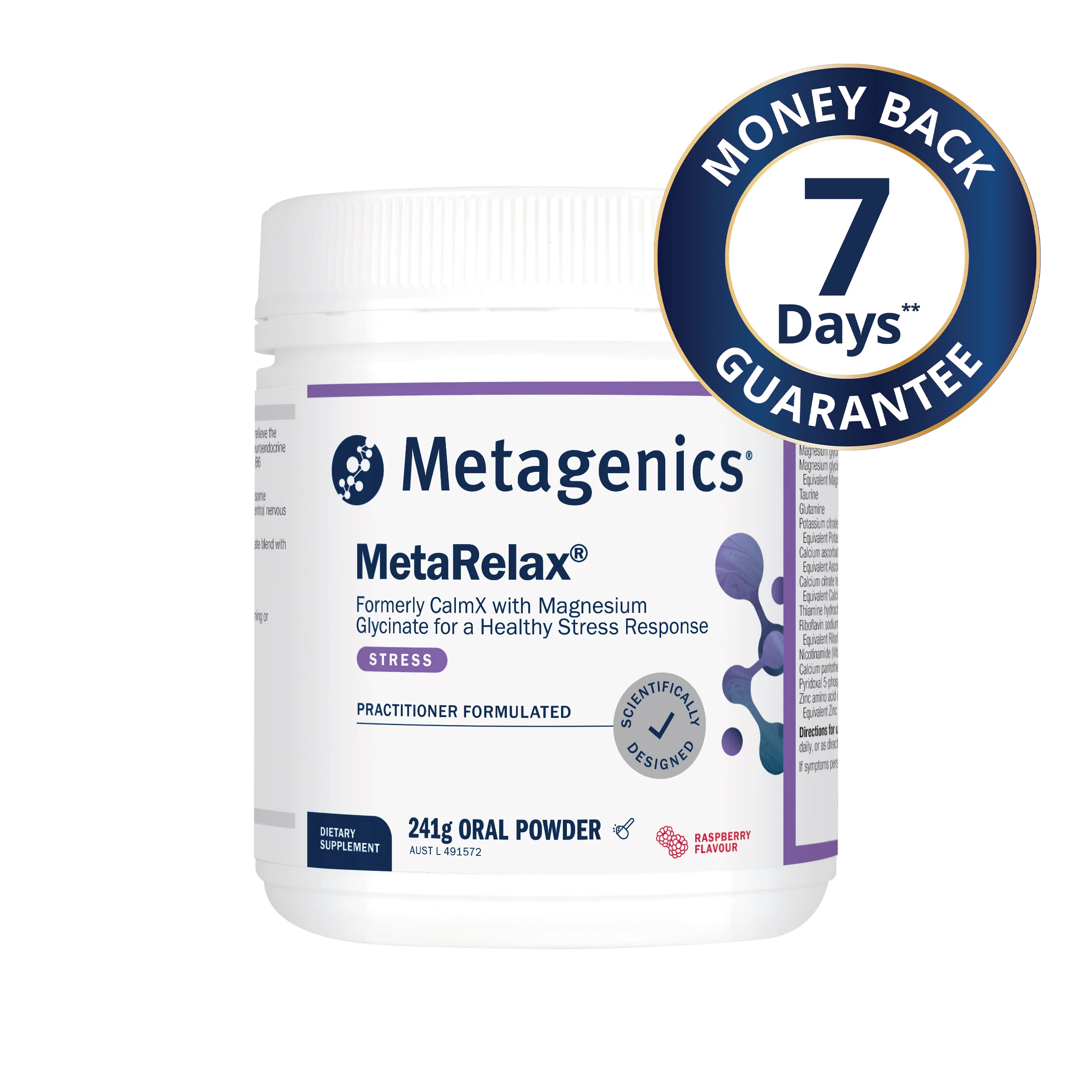 MetaRelax Raspberry Magnesium Powder 241g