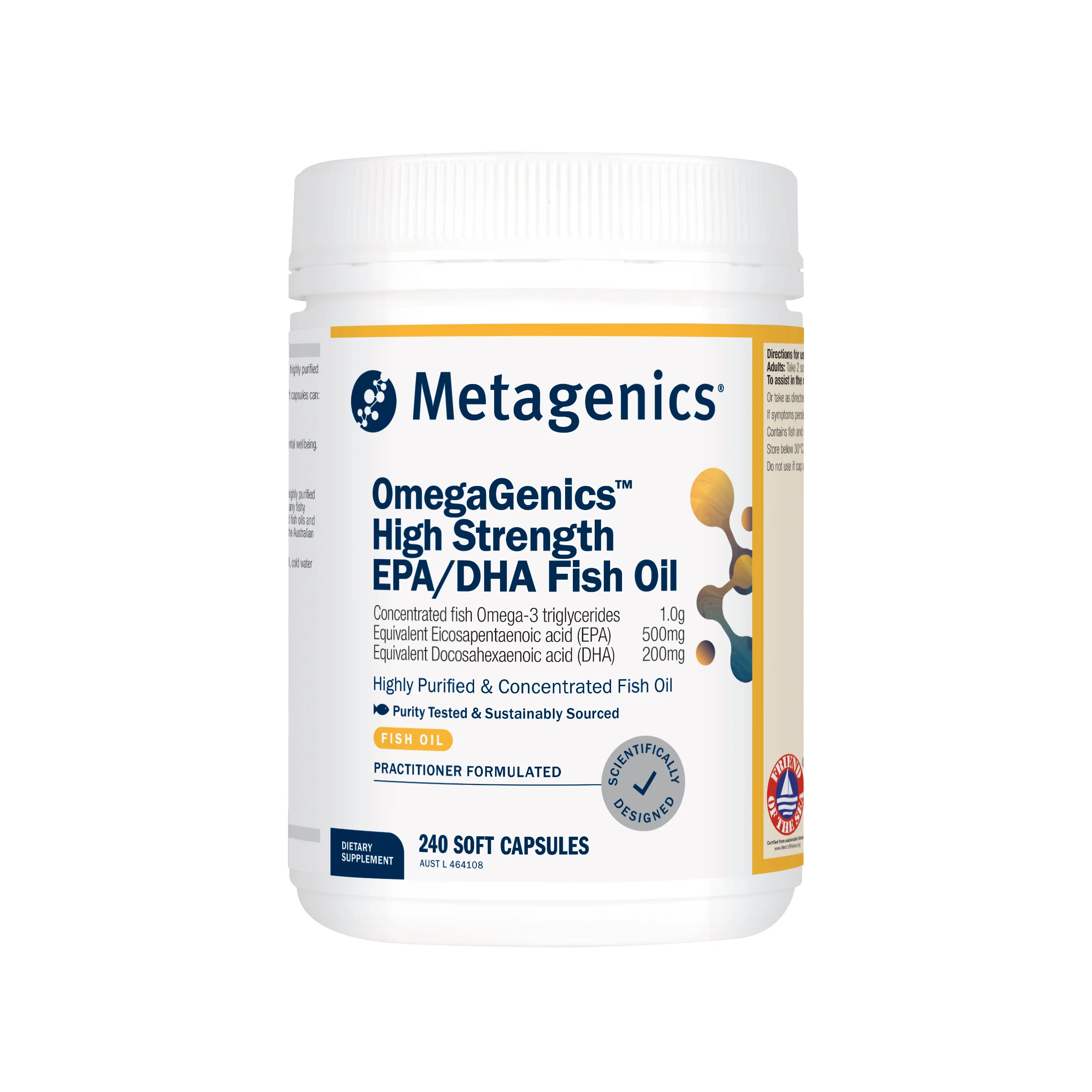 OmegaGenics High Strength EPA/DHA Fish Oil 240 Soft Capsules