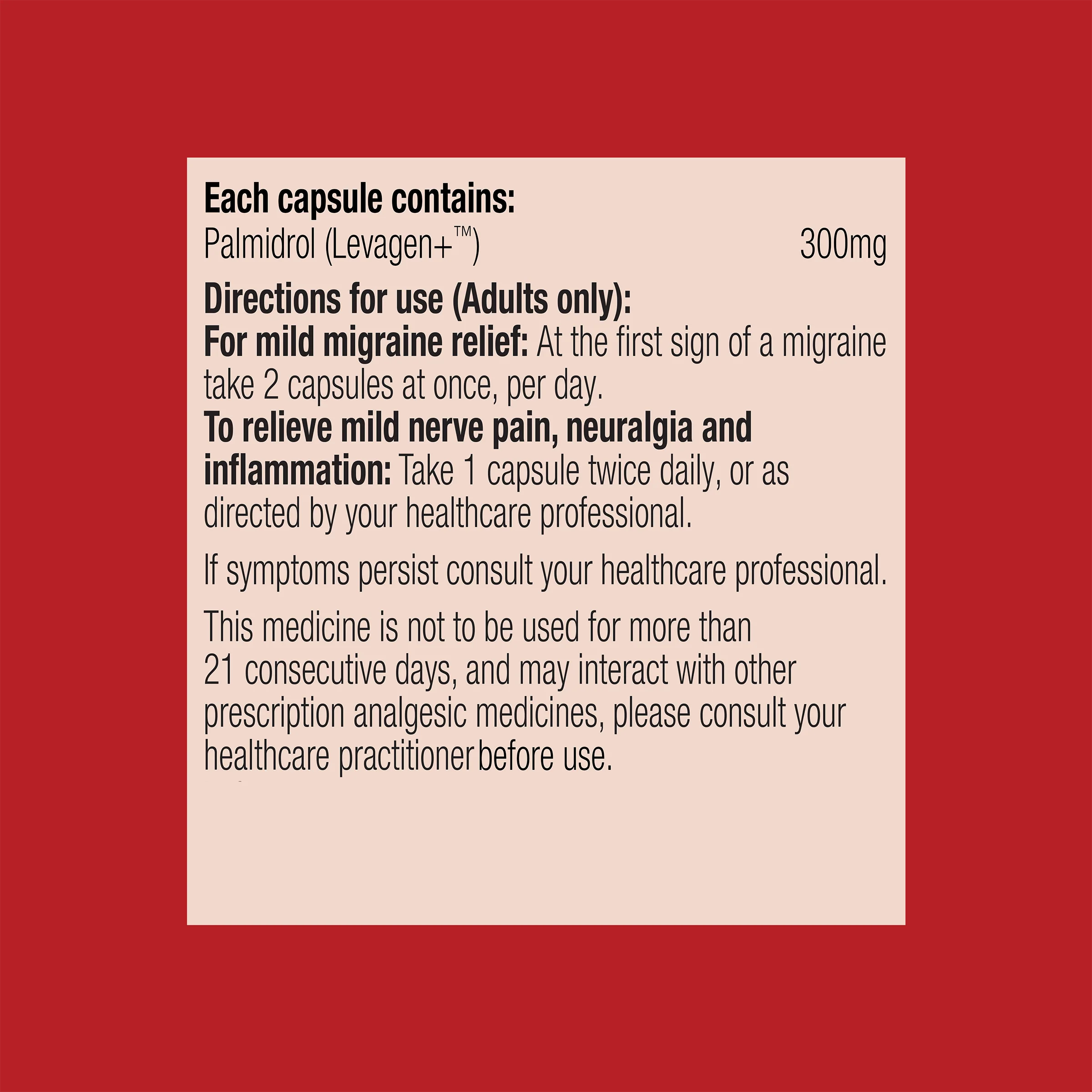 PainX Headache & Migraine 42 Capsules - Image 3