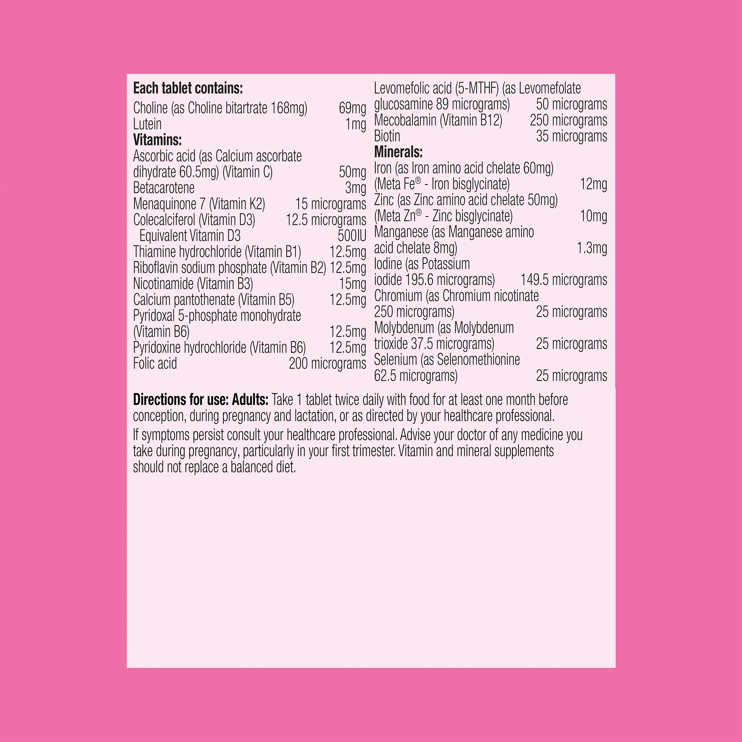 Pregnancy Care Advanced Multivitamin 60 Tablets 2-Pack - Image 3