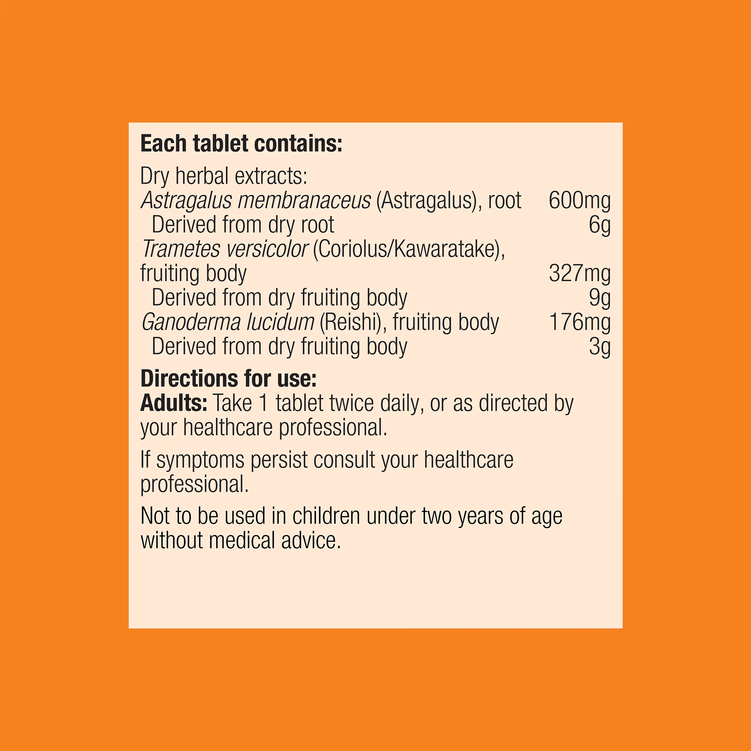 Super Mushroom with Astragalus 30 Tablets - Image 3