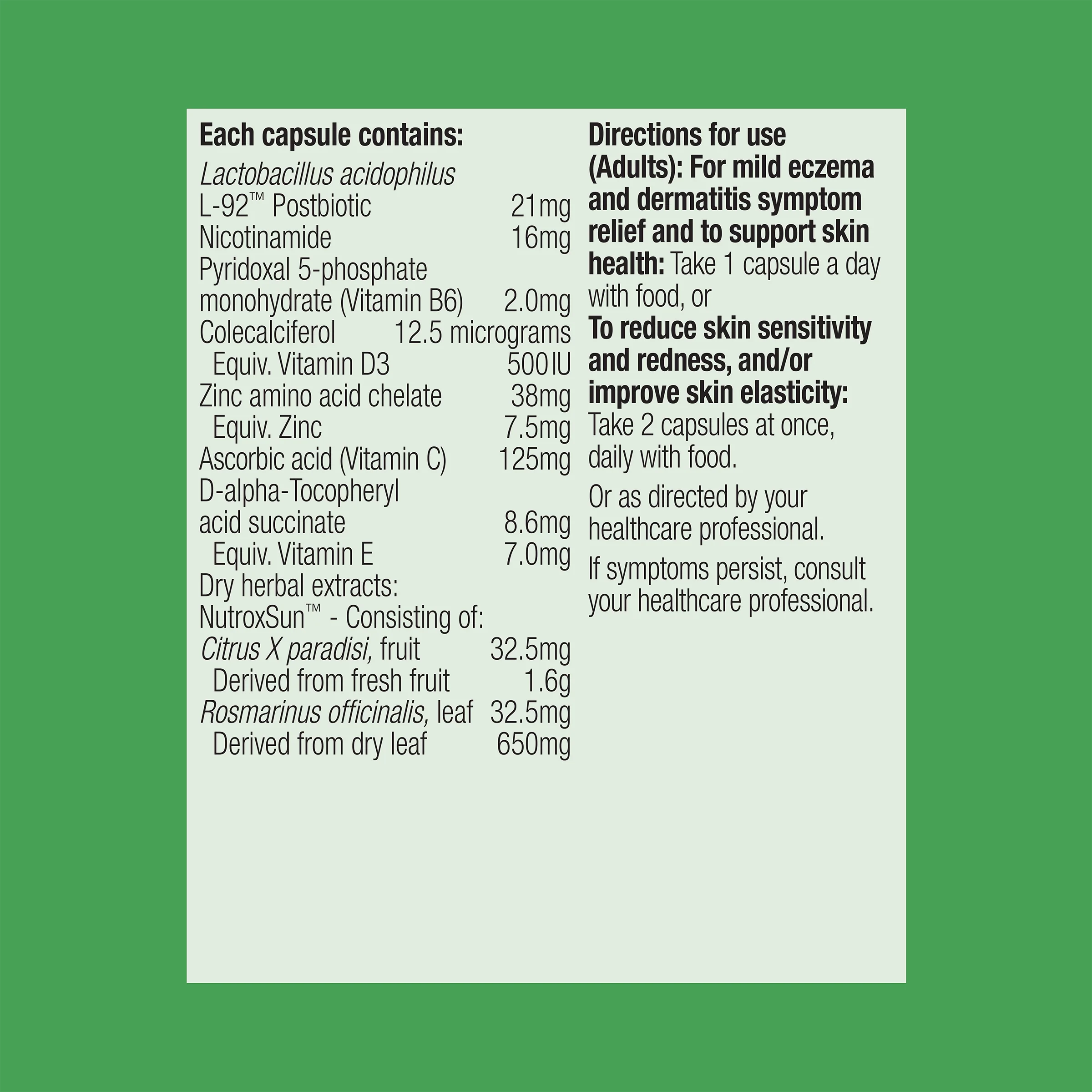 UltraFlora Sensitive Skin Postbiotic 30 Capsules - Image 6